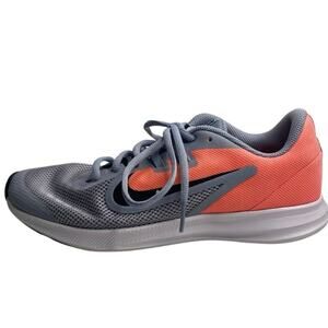 Nike Downshifter Running Shoe Sneakers Athletic Gym Gray Orange Youth Size 7Y